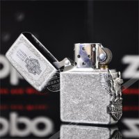 原装正品ZIPPO打火机 芝宝老机珍藏 版 古银哈雷小侧鹰 zipoo
