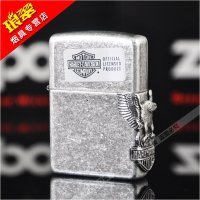 原装正品ZIPPO打火机 芝宝老机珍藏 版 古银哈雷小侧鹰 zipoo