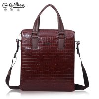 金利来Goldlion真皮男包竖款男士手提包单肩包斜挎包头层牛皮商务男士包包