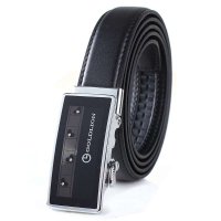 Goldlion金利来女士自动扣皮带百搭商务休闲牛皮裤带韩版真皮黑色女士腰带