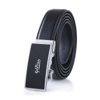 Goldlion新款金利来女士自动扣细皮带软牛皮宽腰带真皮黑色正装西裤带显瘦