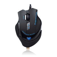 AULA 狼蛛 帝恨有线鼠标 7D专业有线游戏鼠标竞技超激光鼠标