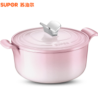 ❤苏泊尔（SUPOR）汤锅 珐琅铸铁多功能炖锅 电磁炉燃气灶通用锅具 FLT26A2 樱花粉