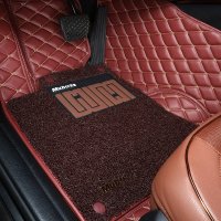 Mubo牧宝 汽车脚垫 全包围皮革丝圈汽车脚垫 一垫两用 专车定制 皮革丝圈脚垫 酒红