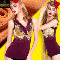 慕艺加绒背心女冬季修身保暖背心内衣女塑身贴身打底外穿保暖上衣