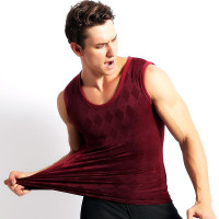 慕艺男士秋冬季加绒加厚背心修身紧身圆领马甲打底衫