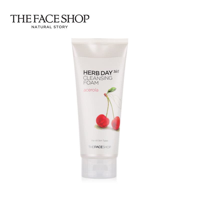 The face shop/菲诗小铺草本樱桃泡沫洁面膏170g韩国女士泡沫洗面奶深层清洁保湿提亮图片