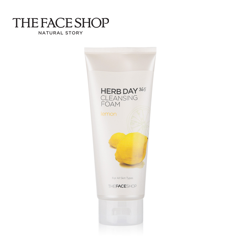 The face shop/菲诗小铺草本柠檬泡沫洁面膏170g韩国女士泡沫洗面奶深层清洁保湿提亮