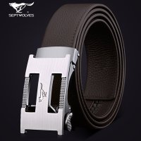 正品七匹狼 男士皮带头层牛皮青年休闲自动扣腰带 男真皮商务裤带
