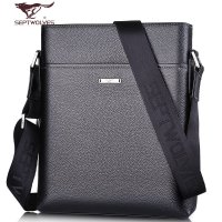 七匹狼男包单肩包 头层牛皮商务真皮皮包 男士包包单肩斜挎包竖款