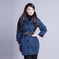 知臣女装 专柜正品 蓝色九分袖毛呢外套 2804297