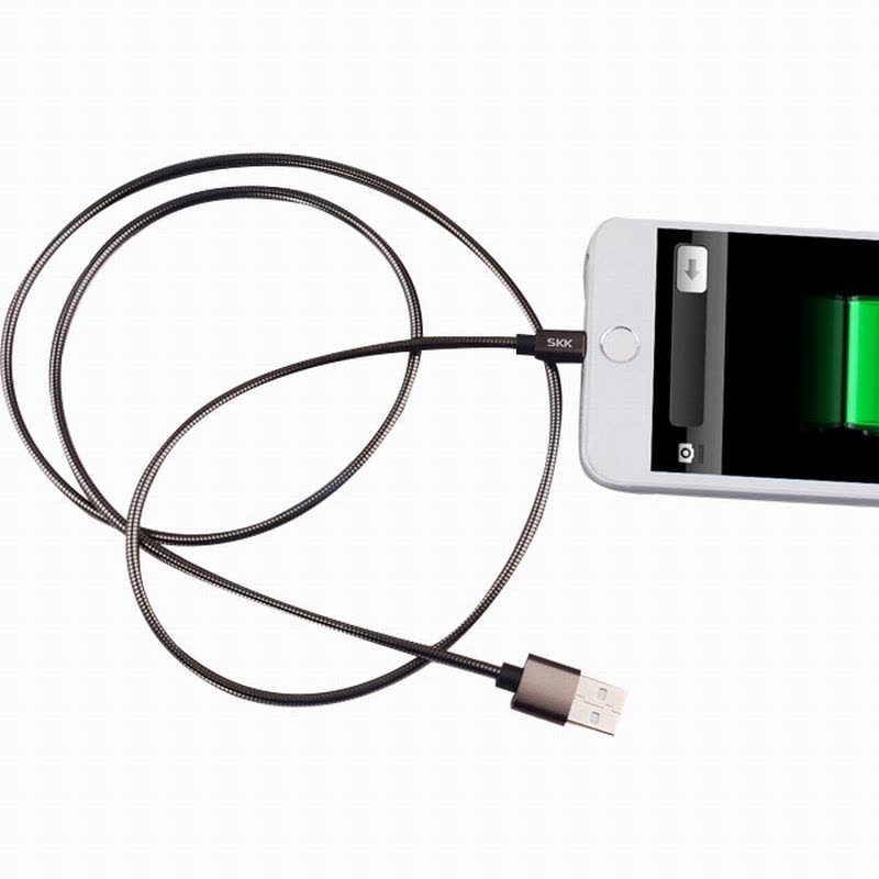 SKK K20 金属弹簧安卓苹果数据线手机充电器高速快充 适用小米oppo华为vivo苹果通用数据线图片