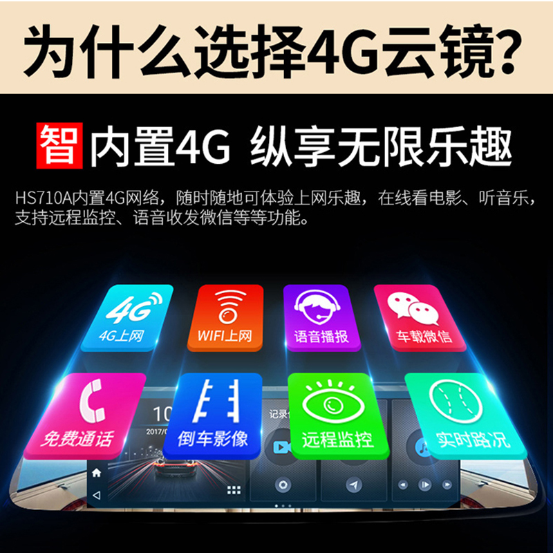 智能语音声控带4G流量卡云镜导航电子狗一体