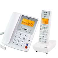 TCL D39 电话机 无绳电话 子母机 数字按键夜光 双免提通话 （雅致白一拖一）