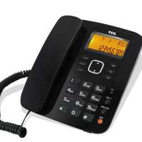 TCL 137 电话机 座机 来电显示 双接口 时尚 办公 免电池 （黑色）