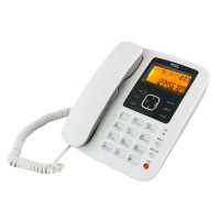 TCL 137 电话机 座机 来电显示 双接口 时尚 办公 免电池 （白色）