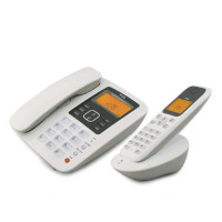 TCL D50 电话机 子母机 一键拨号 子机按键夜光 免提通话 （白色）