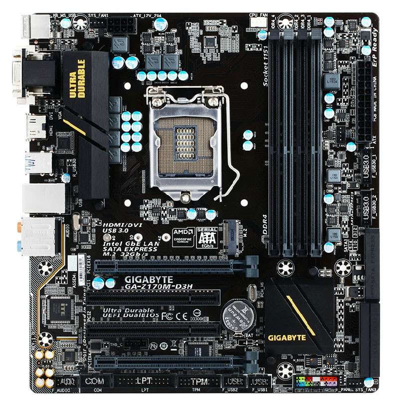 技嘉（GIGABYTE）Z170M-D3H DDR4主板 (Intel Z170/LGA 1151)