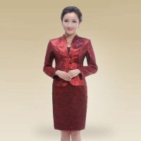 深圳清凡婚宴妈妈礼服气质显瘦婆婆套装礼服中年女套裙春秋1632