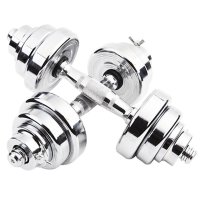 凯速全钢电镀哑铃 20公斤 全钢哑铃 20KG一副家用健身瘦身器材