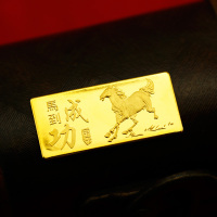 金地珠宝 足金马到功成黄金金条 足金金条 黄金金条 约20g