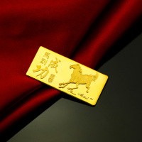 金地珠宝 足金马到功成黄金金条 足金金条 黄金金条 约20g