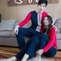 格圣特 秋冬纯棉情侣睡衣可爱家居服套装男女长袖棉睡衣套装 纯棉 包邮