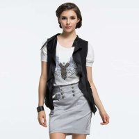 2014新品欧美高端大牌 黑色女外穿时尚背心夏季