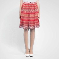 Calvin Tracy 2014秋装新款百褶印花雪纺半身裙女 大码收腰仙女范