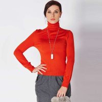 Calvin Tracy 红色高领修身针织衫