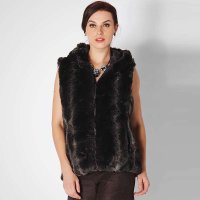 Calvin Tracy 黑灰两面穿时尚连帽背心