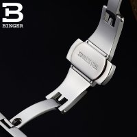 瑞士宾格手表BINGER新款自动机械表 男士手表 时尚前后镂空视觉冲击男表 豪华金尊系列间金金面
