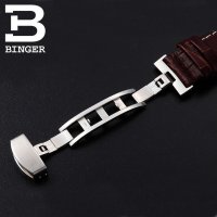 宾格BINGER商务石英表 男士手表金属钢表带 罗马刻度男士运动三眼6针表盘 学生防水男表 名匠天工6针系列