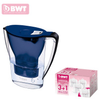 德国BTW倍世水壶 直饮便携户外滤水壶 一壶五芯 净水器 过滤净水杯2.7升 蓝色