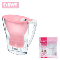 德国BWT倍世水壶 一壶二芯净水壶过滤净水器净水杯2.7升 粉色