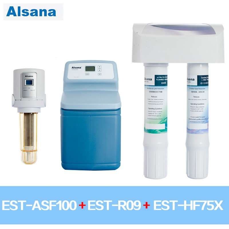 Alsana阿尔莎娜前置过滤器EST-ASF100全自动反冲洗+EST-HF75X净水器+EST-R09软水机图片