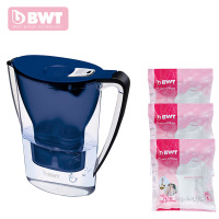 倍世（BWT）德国进口 滤水壶 净水杯阻垢2.7L一壶四芯 阻垢款蓝色2.7L