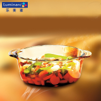 乐美雅琥珀锅 透明玻璃直烧锅3L玻璃锅汤锅炒锅