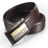 七匹狼(SEPTWOLVES)新款正品男士板扣 平滑扣皮带牛皮腰带 男款皮带 腰带 7A0312500-1啡色