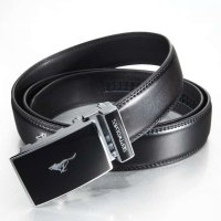 七匹狼SEPTWOLVES男款自动扣真皮皮带牛皮腰带WA3460黑色