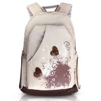 BAKMK芭卡玛卡 时尚淑女双肩包 学生书包 休闲游行包 韩版双肩包B6027 米色