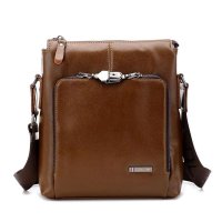 BAKMK芭卡玛卡 真皮单肩包 男士斜挎包 牛皮男式包包 防盗锁设计 JW013-23