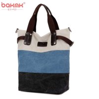 BAKMK芭卡玛卡 新款女士包包休闲帆布包韩版大包 单肩包斜挎包806