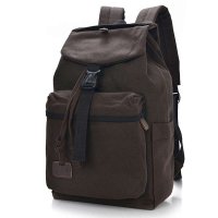 BAKMK芭卡玛卡韩版男女款情侣复古帆布包包大容量双肩包学院风抽带背包A32