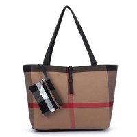 BAKMK芭卡玛卡 韩版帆布女包英伦休闲格子手提包单肩包706