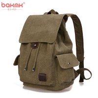 BAKMK芭卡玛卡 韩版复古帆布包包男款双肩包时尚休闲背包电脑包8601