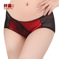 纤慕炫V女王配套新品性感舒适三角中腰女士内裤 柔软网纱透气底裤