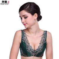 纤慕 雅典女神 美背聚拢深V背心侧收调整收副乳文胸内衣薄文胸