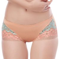 纤慕 冰清玉洁裤秋冬新品性感女士时尚蕾丝边平角裤舒适中腰提臀内裤