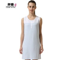 纤慕夏季代尔棉男女士情侣睡衣短衫条纹T恤衫短裤家居服套装